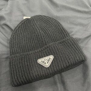 Prada Classic Black Knit Beanie